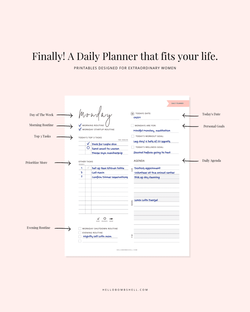 free daily planner printable mock up