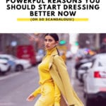 style tips with stylish woman walking across street