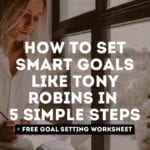 woman writing goals with goal setting worksheet free template