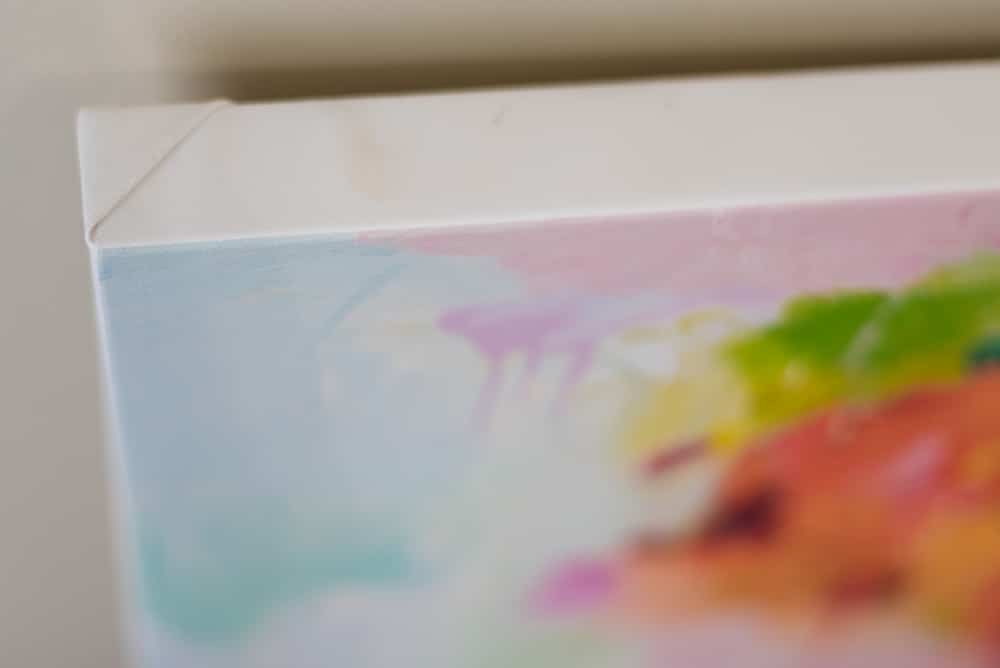 DIY canvas wrap corner