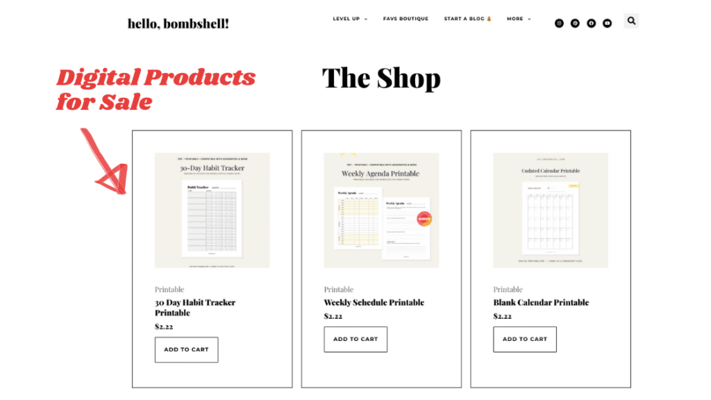 selling digital products on fashion blog