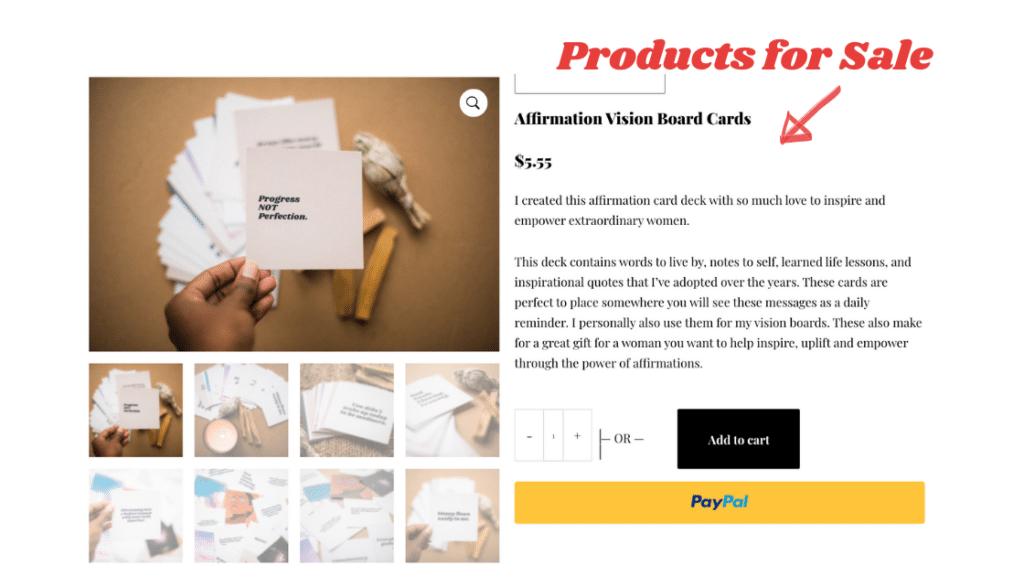 selling things on blog to make money